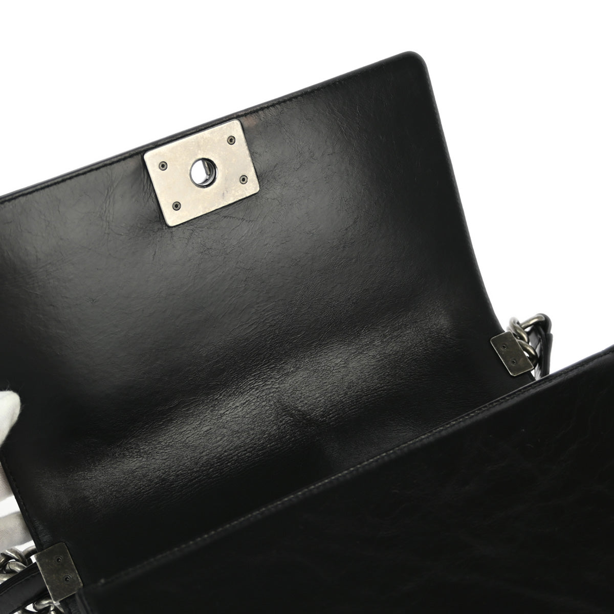 Boy Chanel 2017 Black Lambskin Medium Chain Shoulder Bag