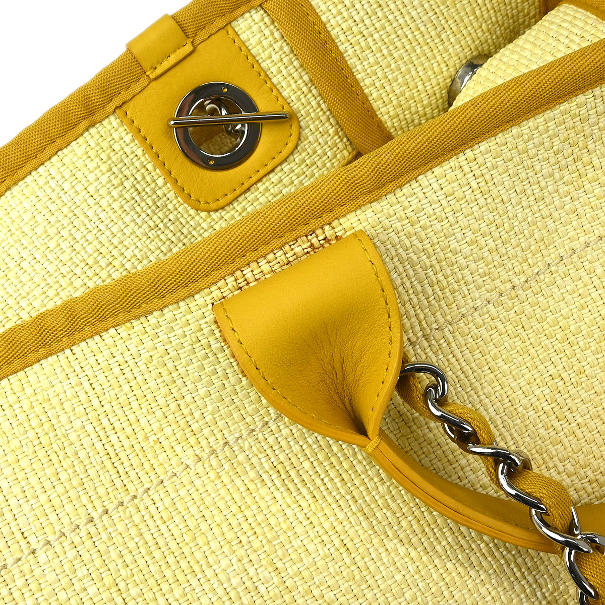 Chanel 2016-2017 Yellow Canvas Extra Large Deauville 2way Shoulder Tote Bag