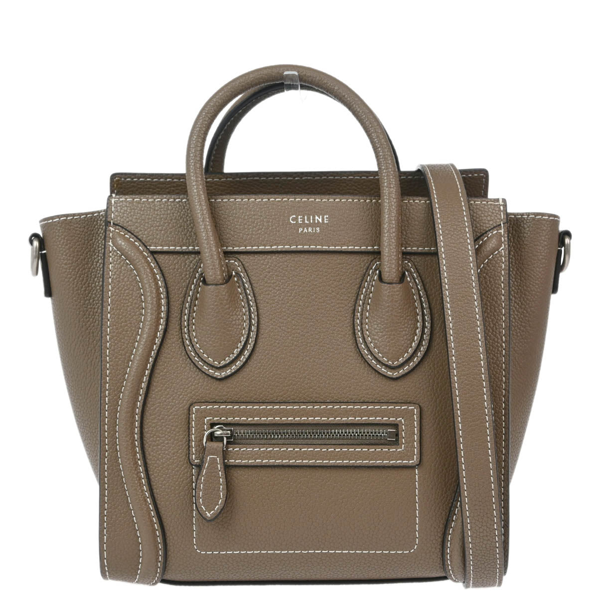 Celine Gray Nano Luggage 2way Shoulder Handbag
