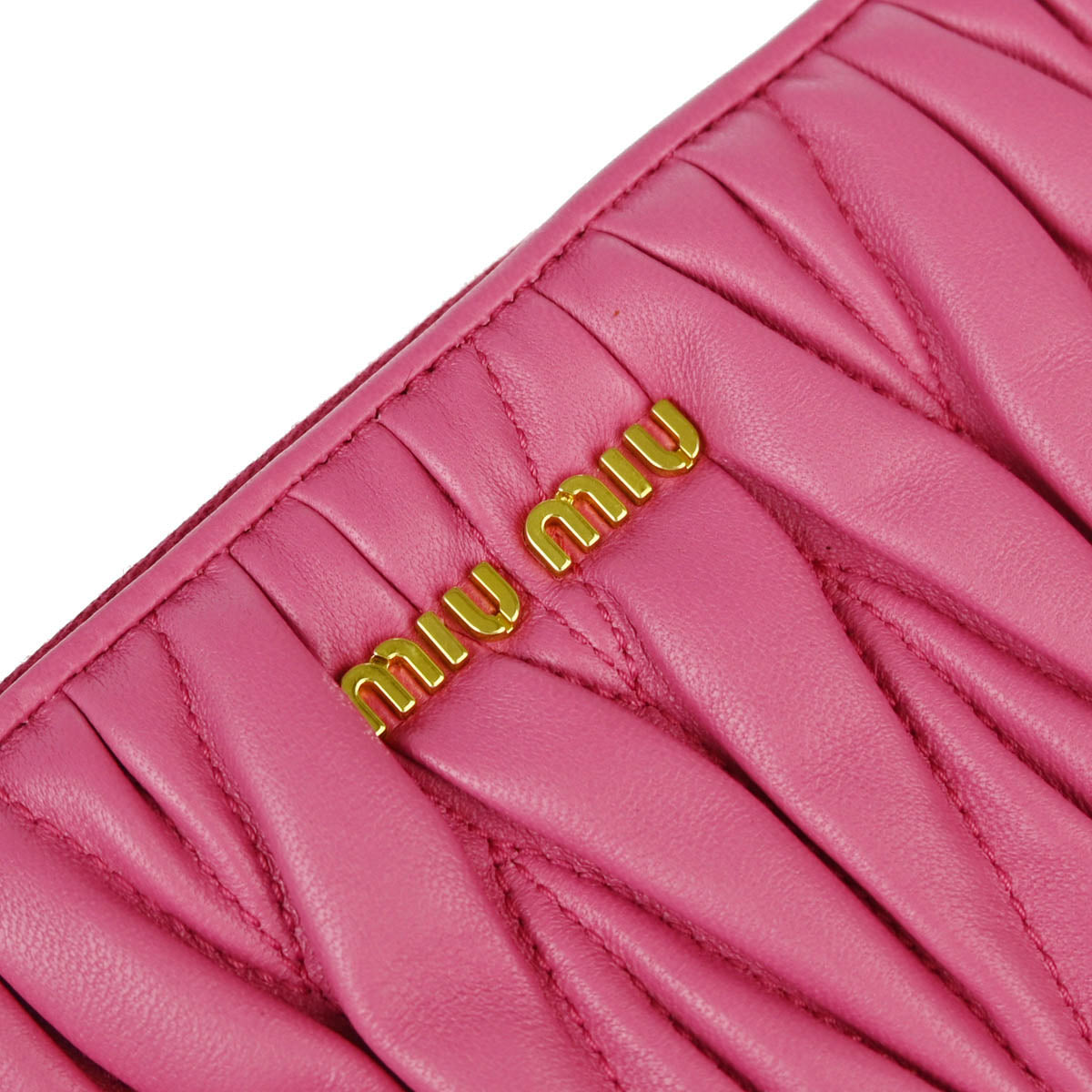 Miu Miu Pink Lambskin Matelasse Piccole Borse Shoulder Bag
