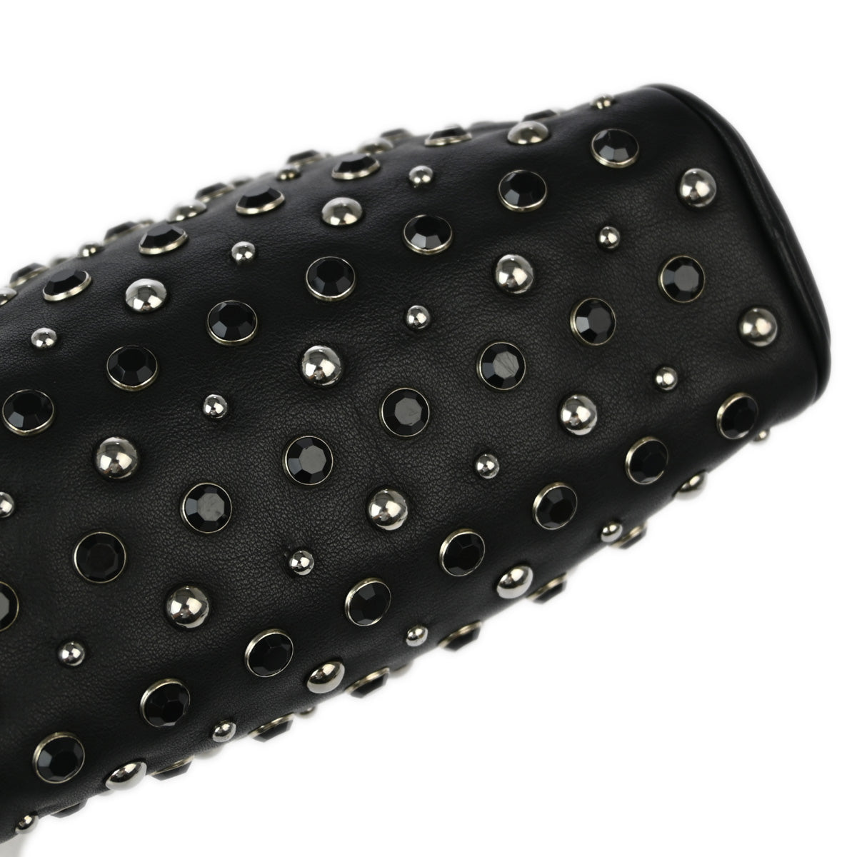 Miu Miu 2010 Black Leather Stone Shoulder Bag 37