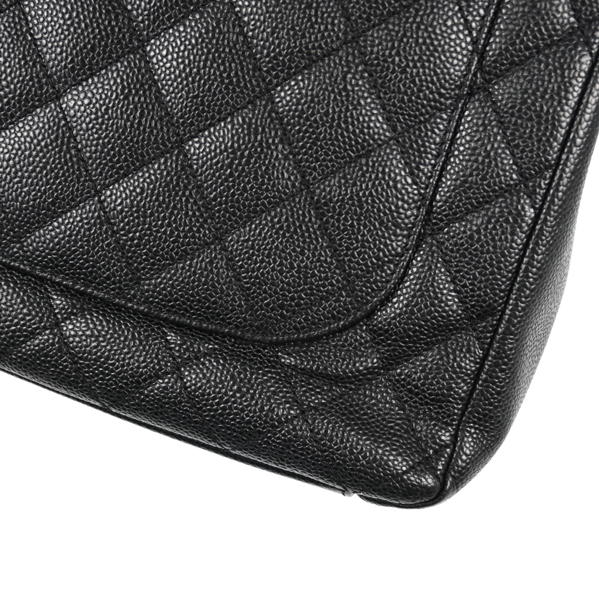 Chanel 2012 Black Caviar Grand Shopping Tote GST Chain Handbag
