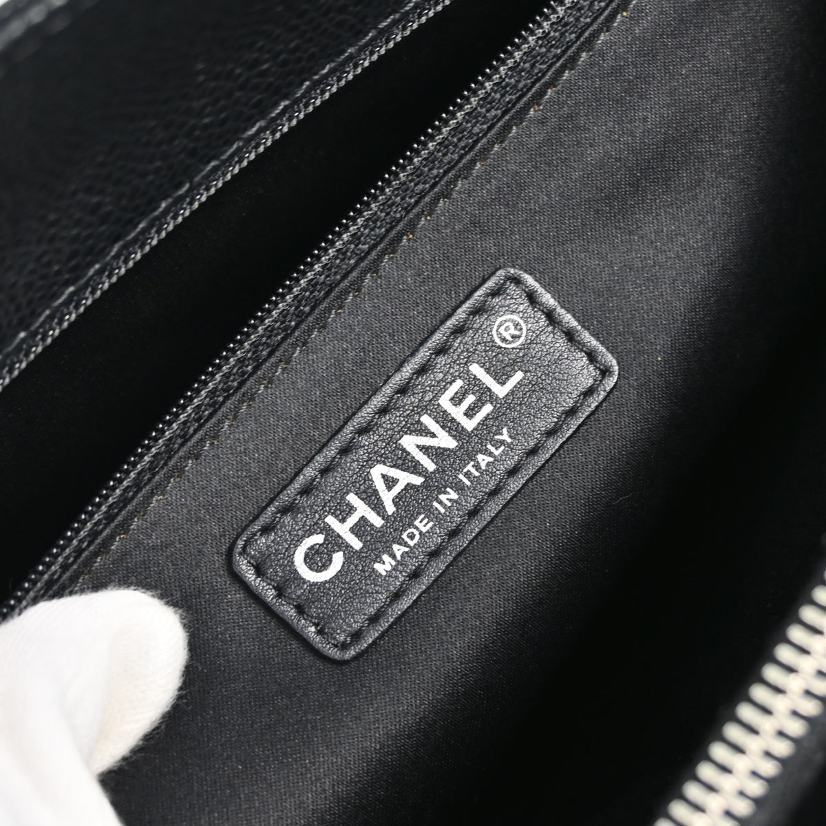 Chanel 2012 Black Caviar Grand Shopping Tote GST Chain Handbag