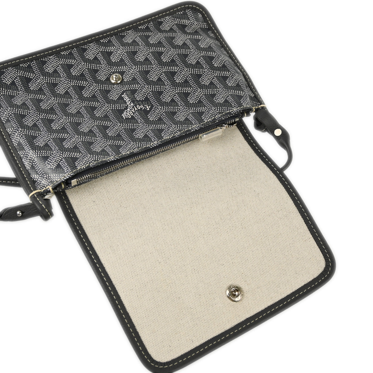Goyard Gray Plumet Shoulder Bag Pochette Wallet