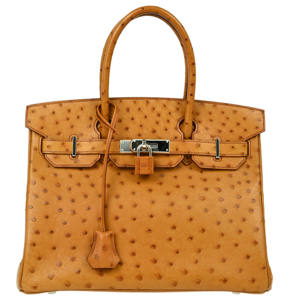 Hermes * 2014 Chestnut Ostrich Birkin 30 Handbag
