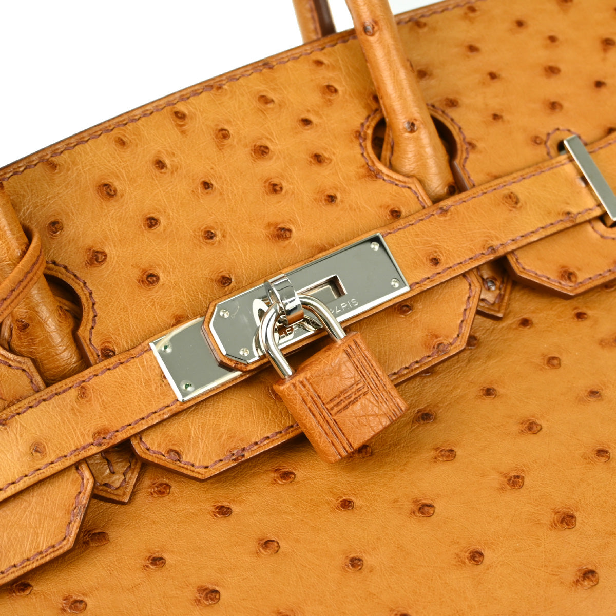 Hermes * 2014 Chestnut Ostrich Birkin 30 Handbag