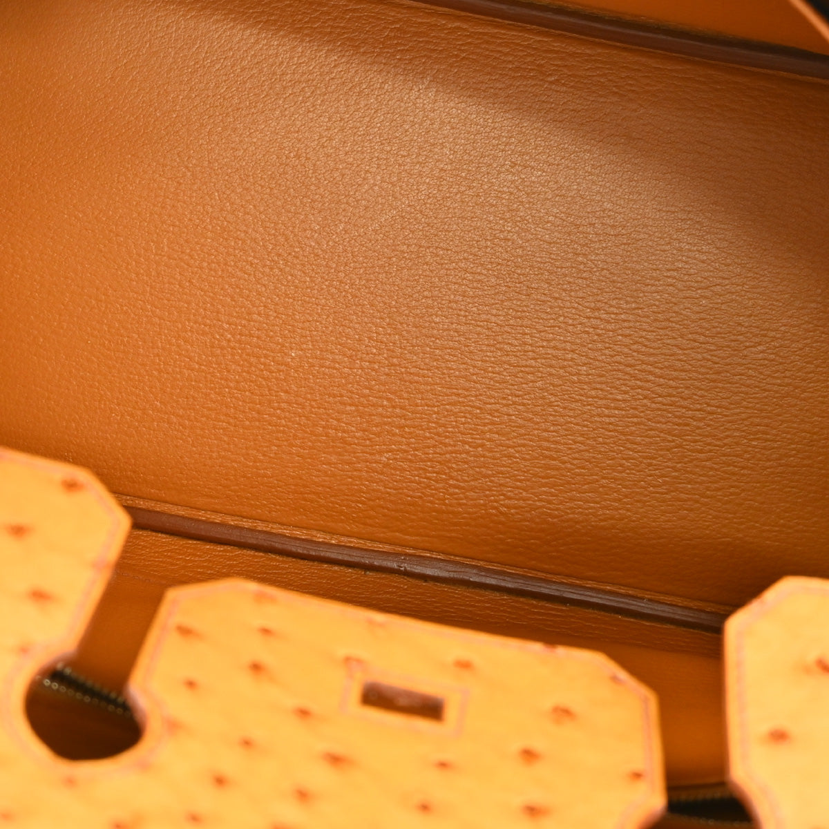 Hermes * 2014 Chestnut Ostrich Birkin 30 Handbag