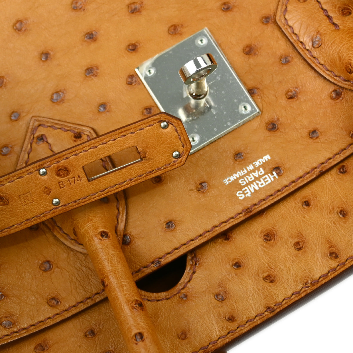 Hermes * 2014 Chestnut Ostrich Birkin 30 Handbag