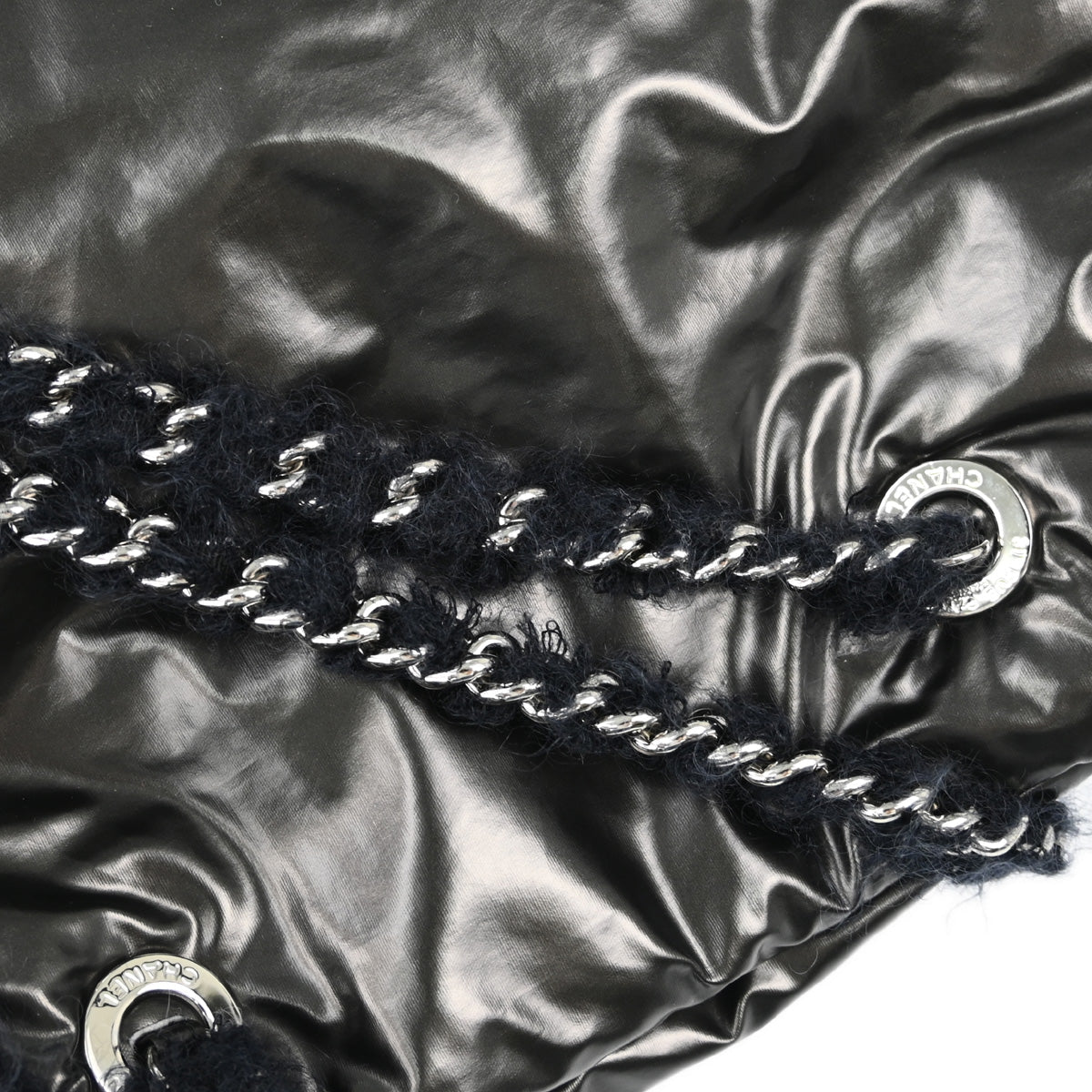 Chanel 2010-2011 Black Vinyl Polar Bon Bon Tote Bag