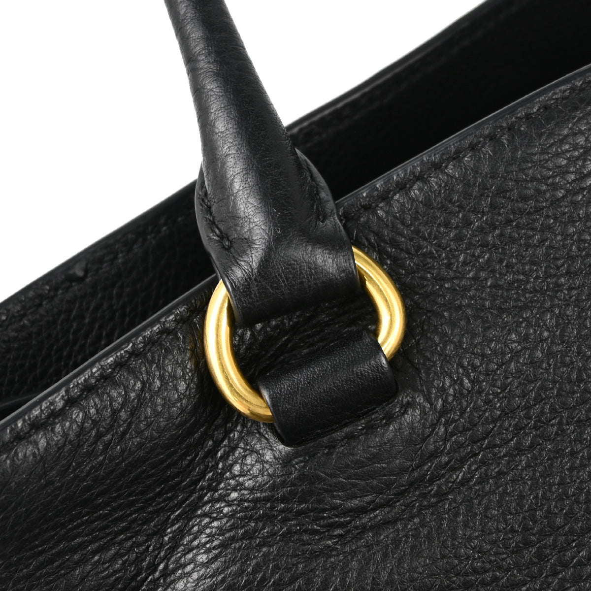 Prada Black Leather 2way Shoulder Tote Handbag