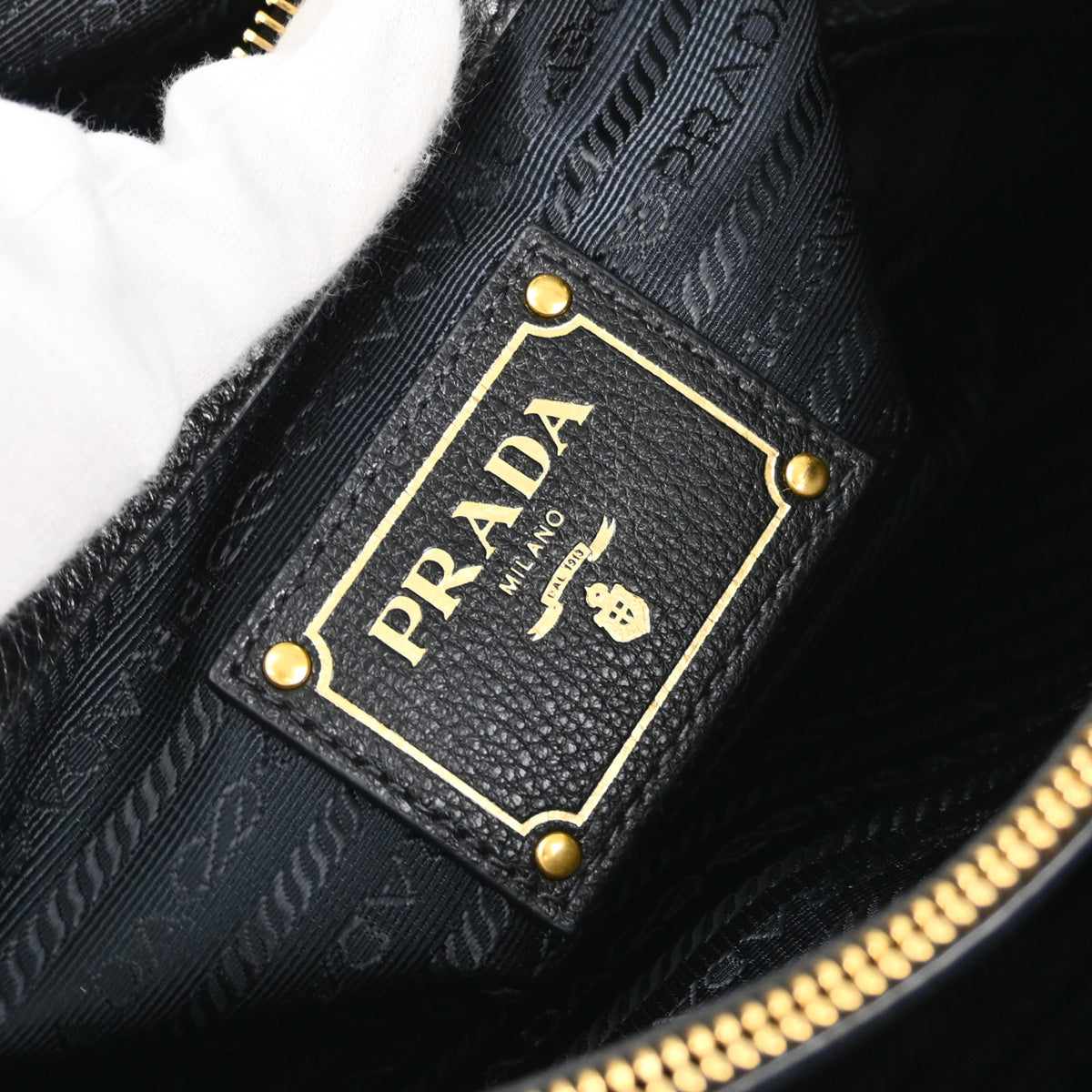 Prada Black Leather 2way Shoulder Tote Handbag