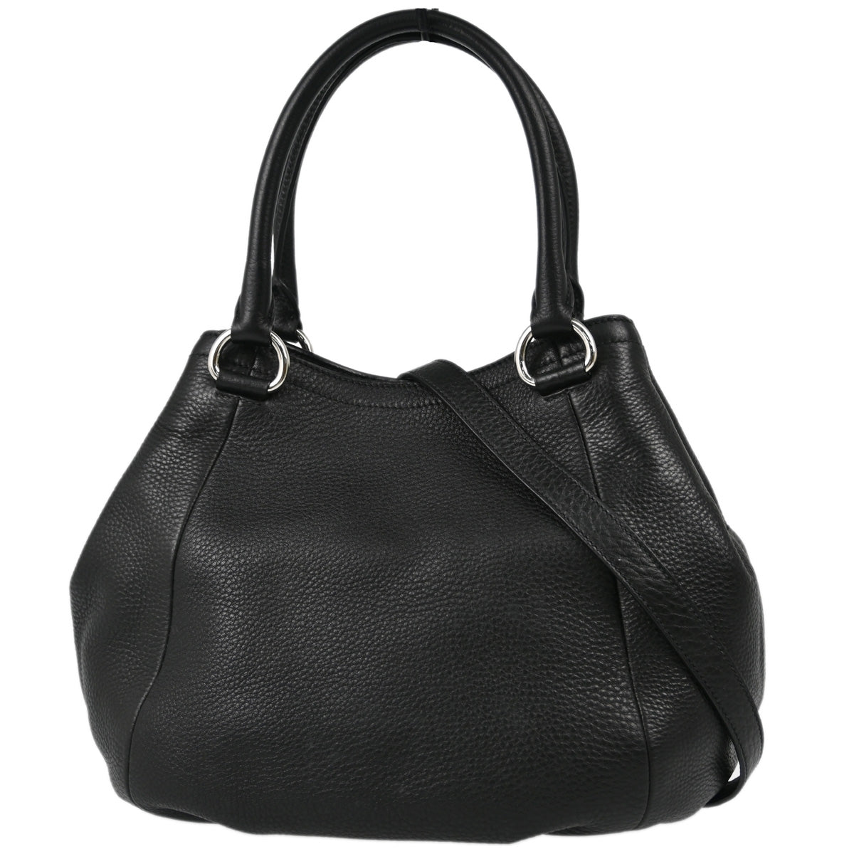 Prada Black Leather 2way Shoulder Tote Handbag
