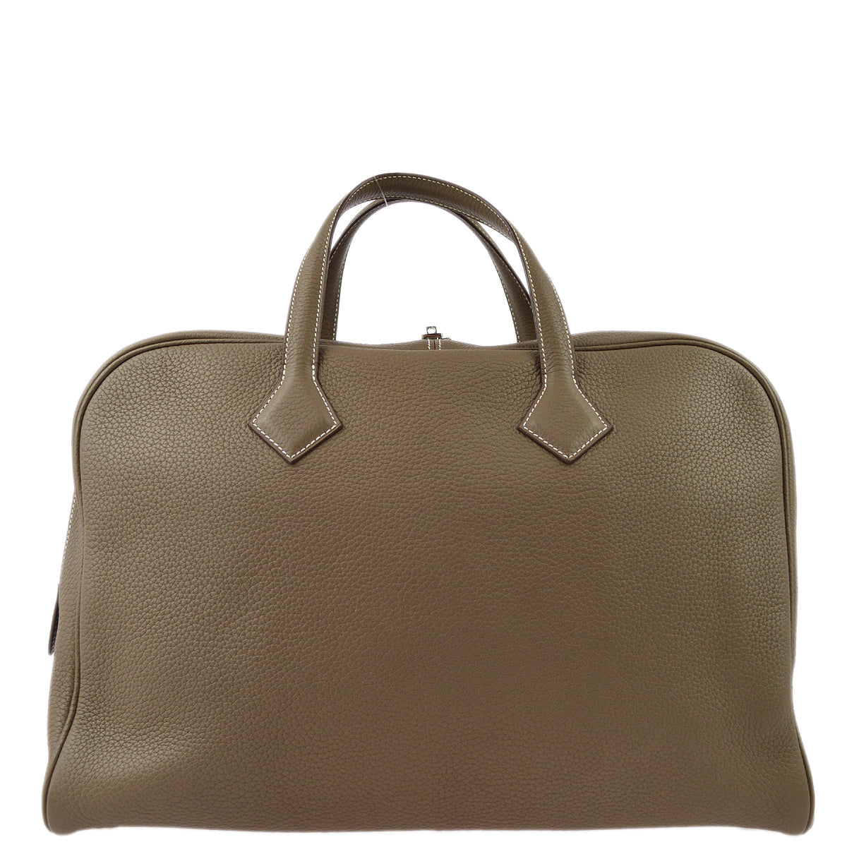 Hermes 2014 Etoupe Taurillon Clemence Victoria 2 12H Business Handbag