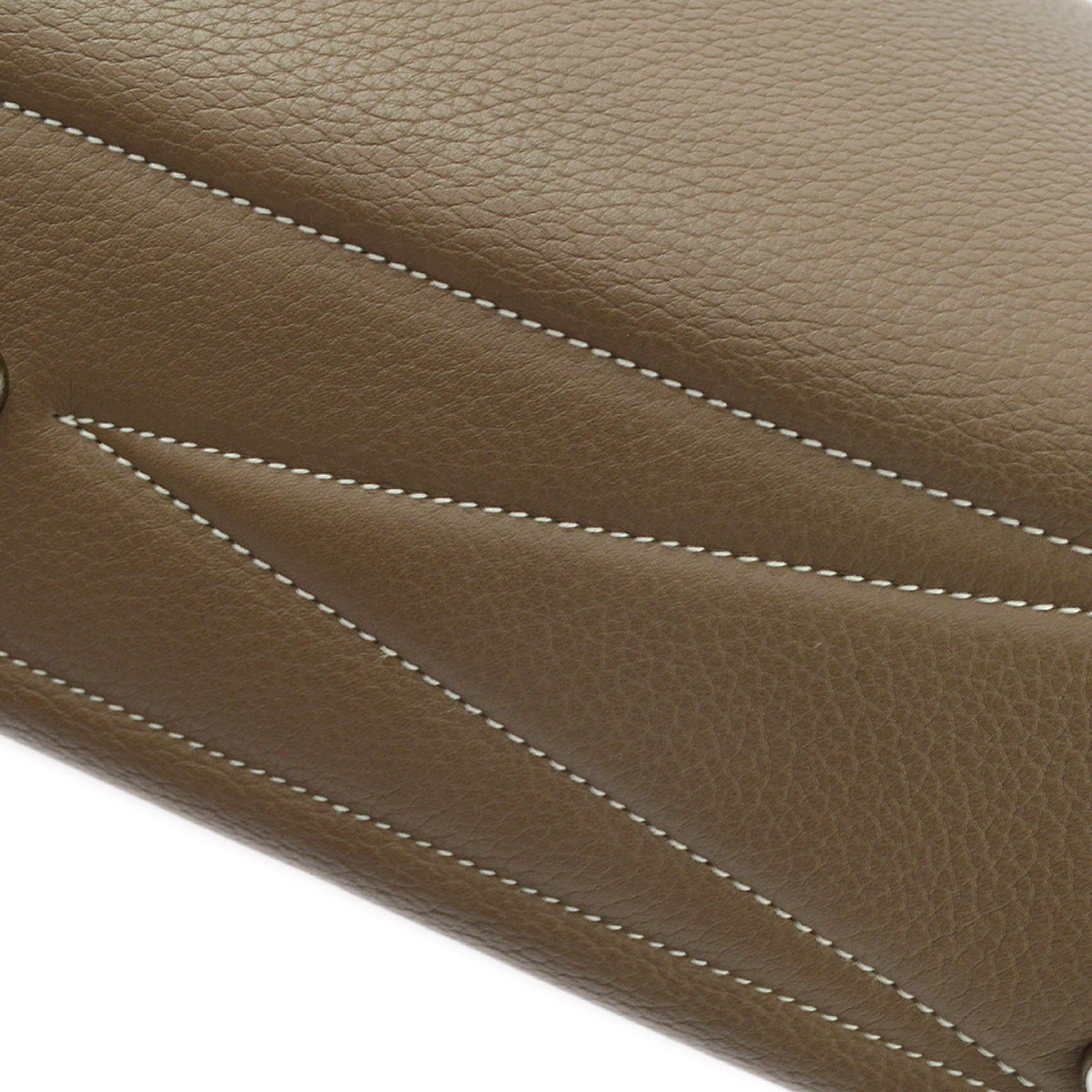 Hermes 2014 Etoupe Taurillon Clemence Victoria 2 12H Business Handbag