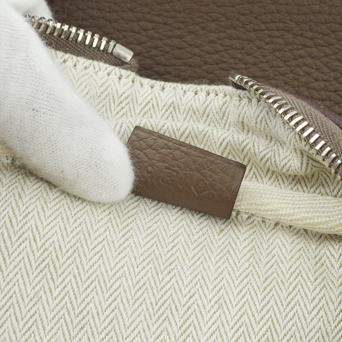 Hermes 2014 Etoupe Taurillon Clemence Victoria 2 12H Business Handbag