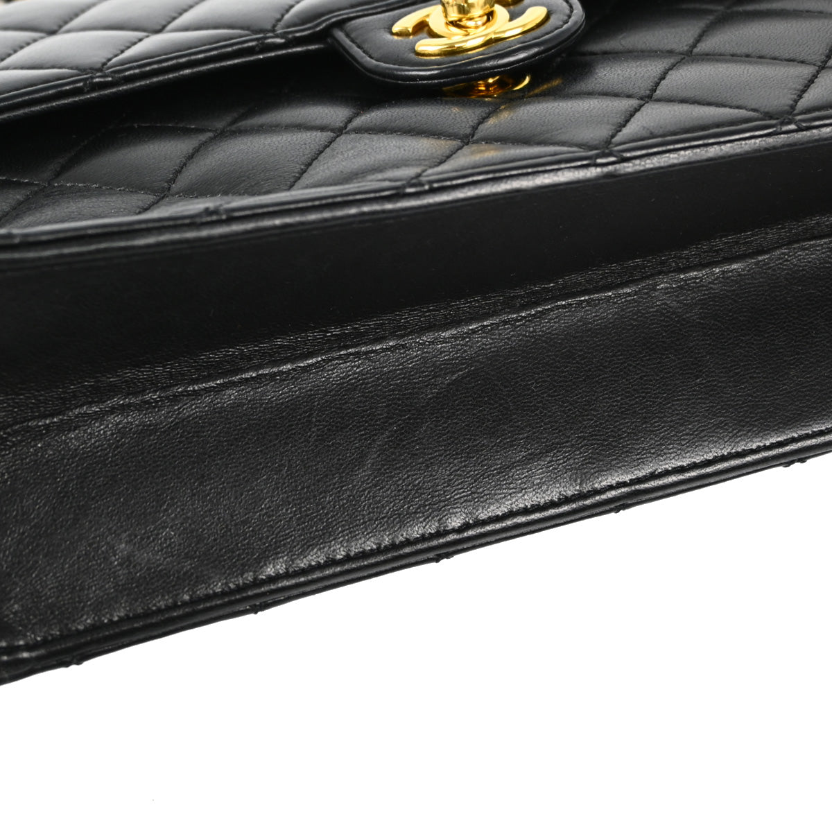 Chanel 2010-2011 Black Lambskin Turnlock Medium Half Flap Shoulder Bag