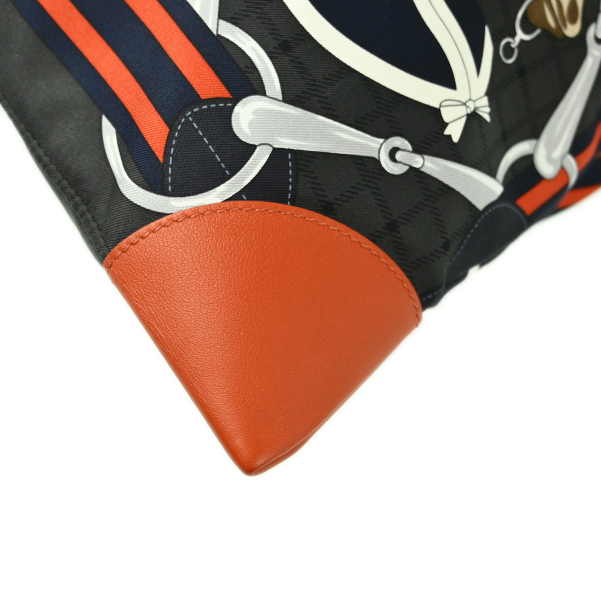 Hermes 2014 Gray Red Silk Silky City 33 MM Shoulder Bag