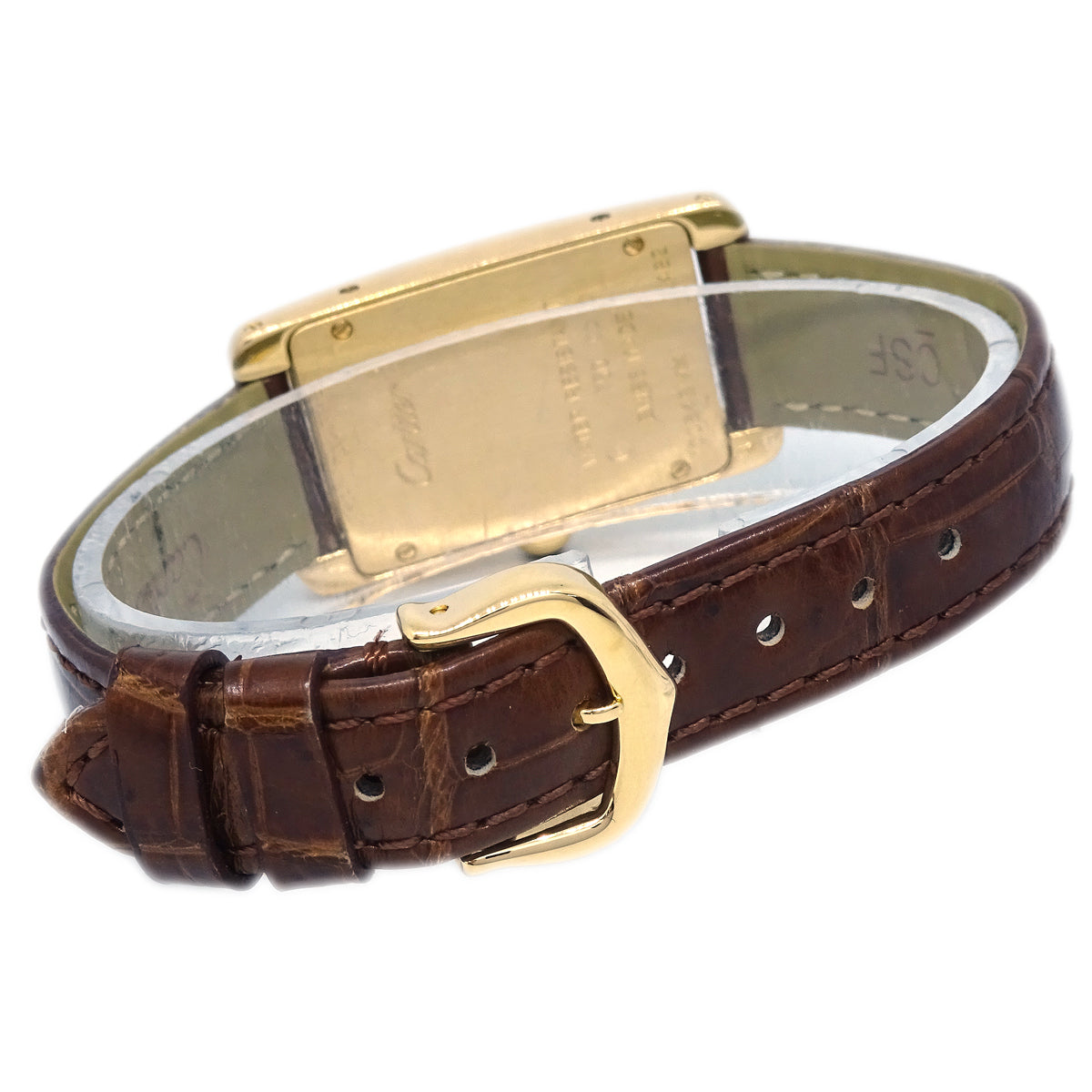 Cartier 2013 Tank Americaine Ref.2482 Quartz Watch 18KYG Brown