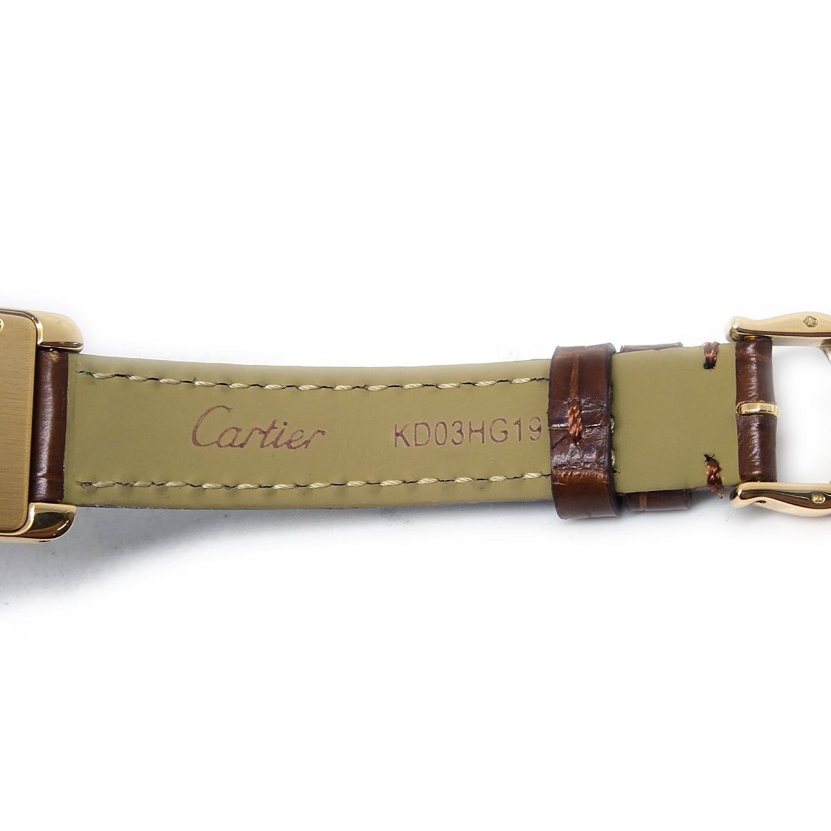 Cartier 2013 Tank Americaine Ref.2482 Quartz Watch 18KYG Brown