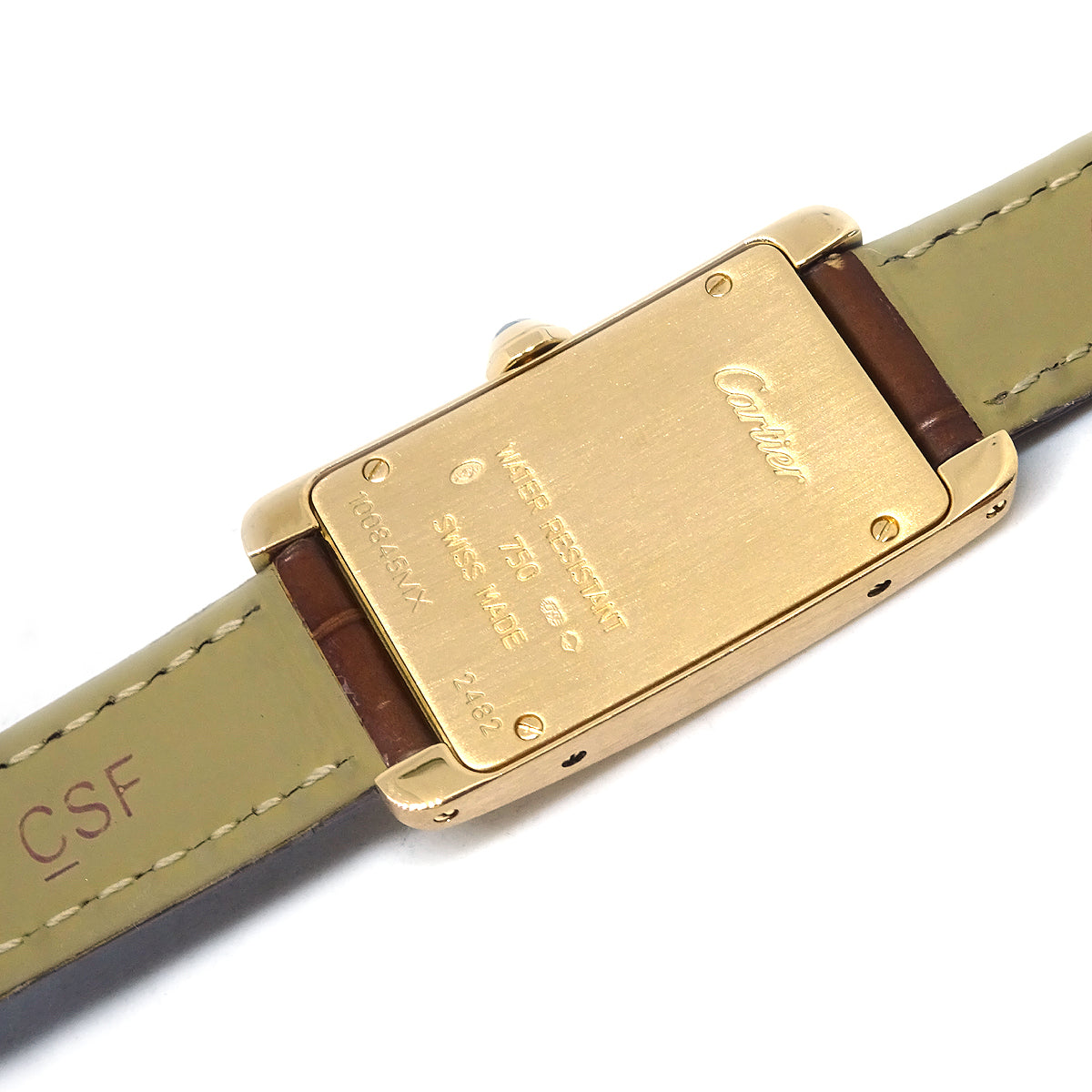 Cartier 2013 Tank Americaine Ref.2482 Quartz Watch 18KYG Brown