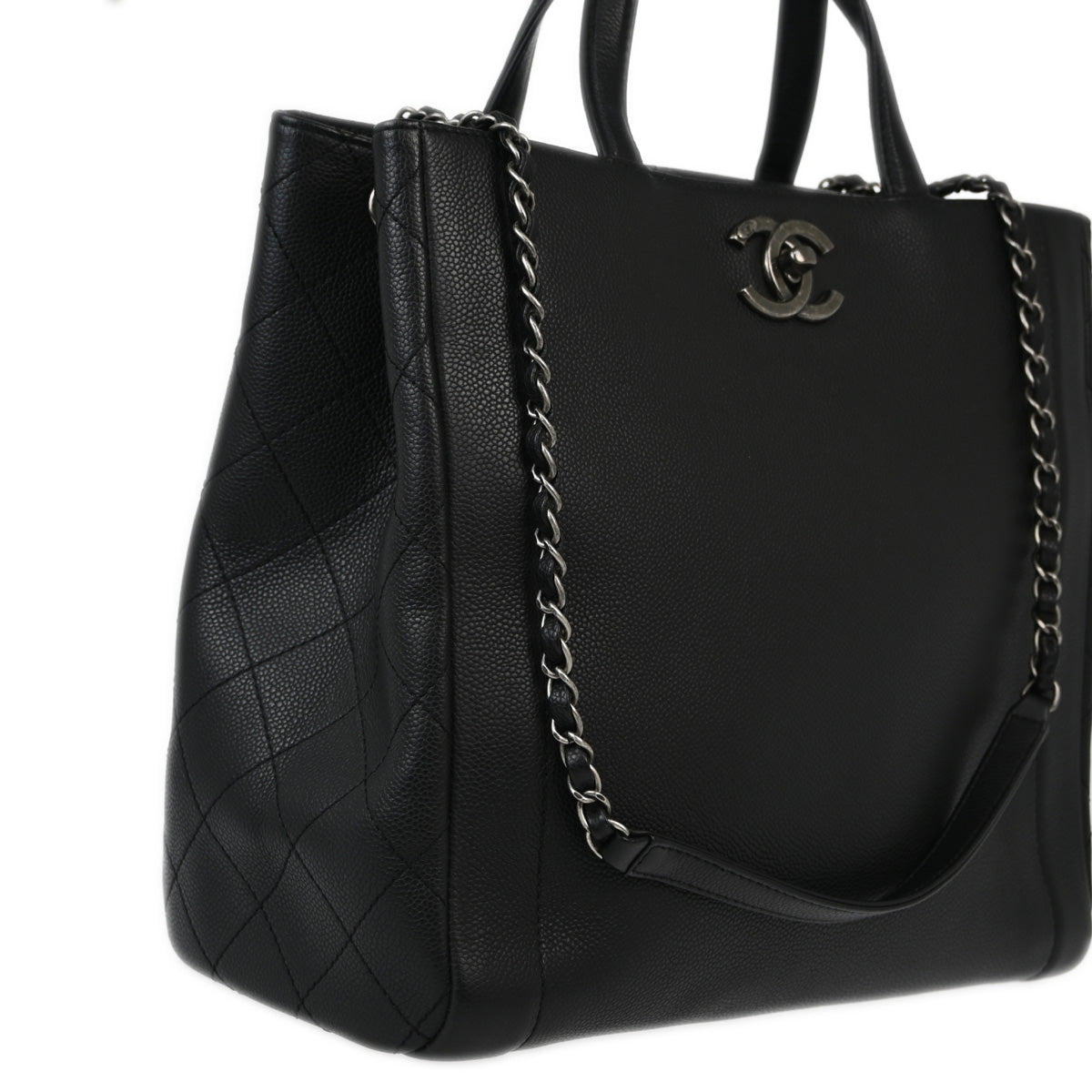 Chanel Black 2014-2015 Caviar 2way Tote Bag