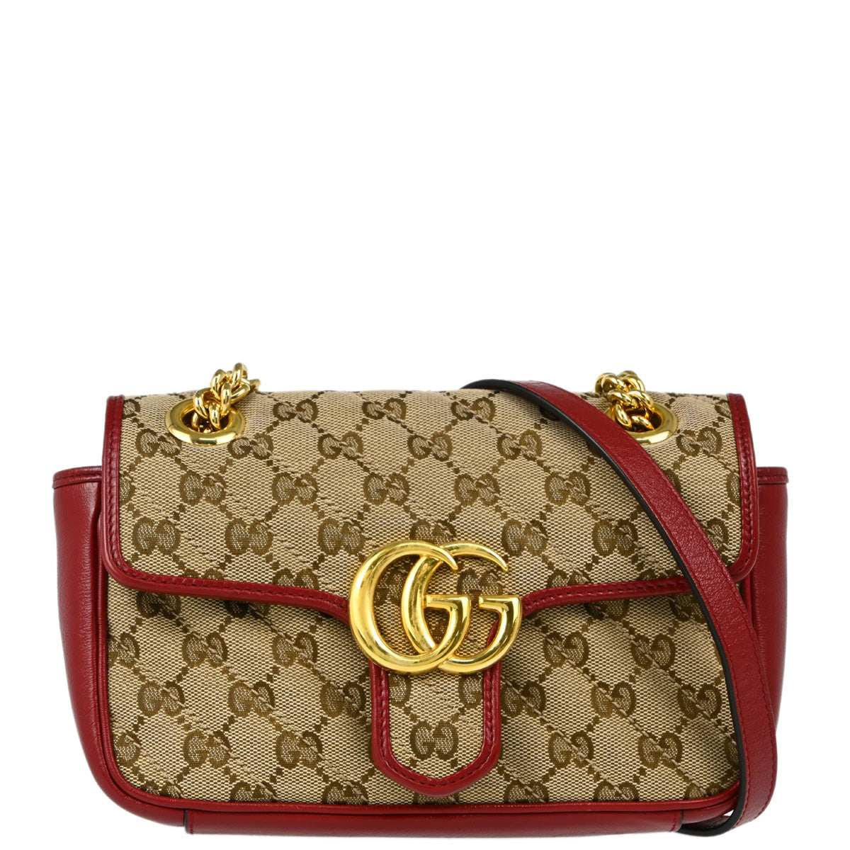 Gucci 2020 Beige Red Marmont Crossbody Bag