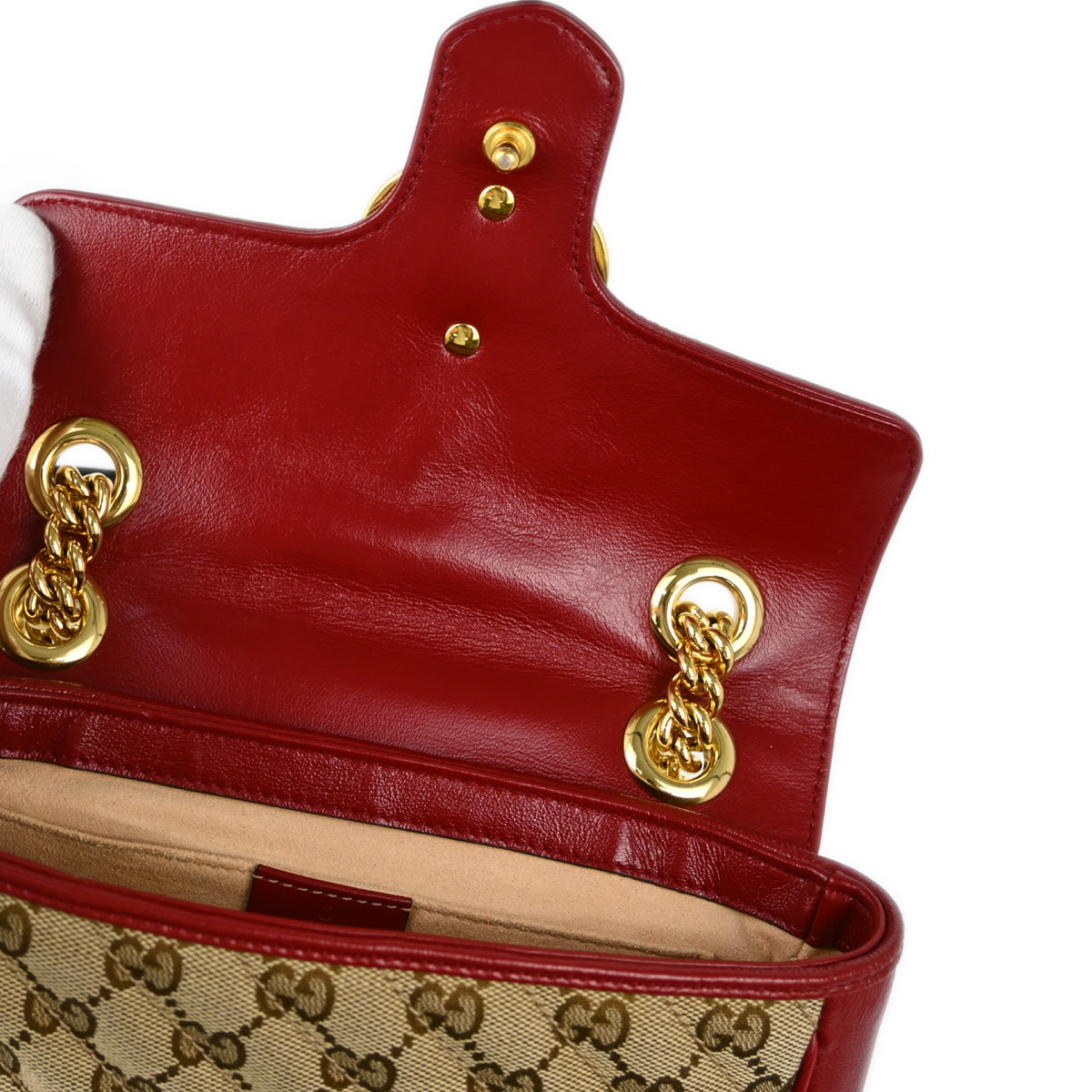 Gucci 2020 Beige Red Marmont Crossbody Bag