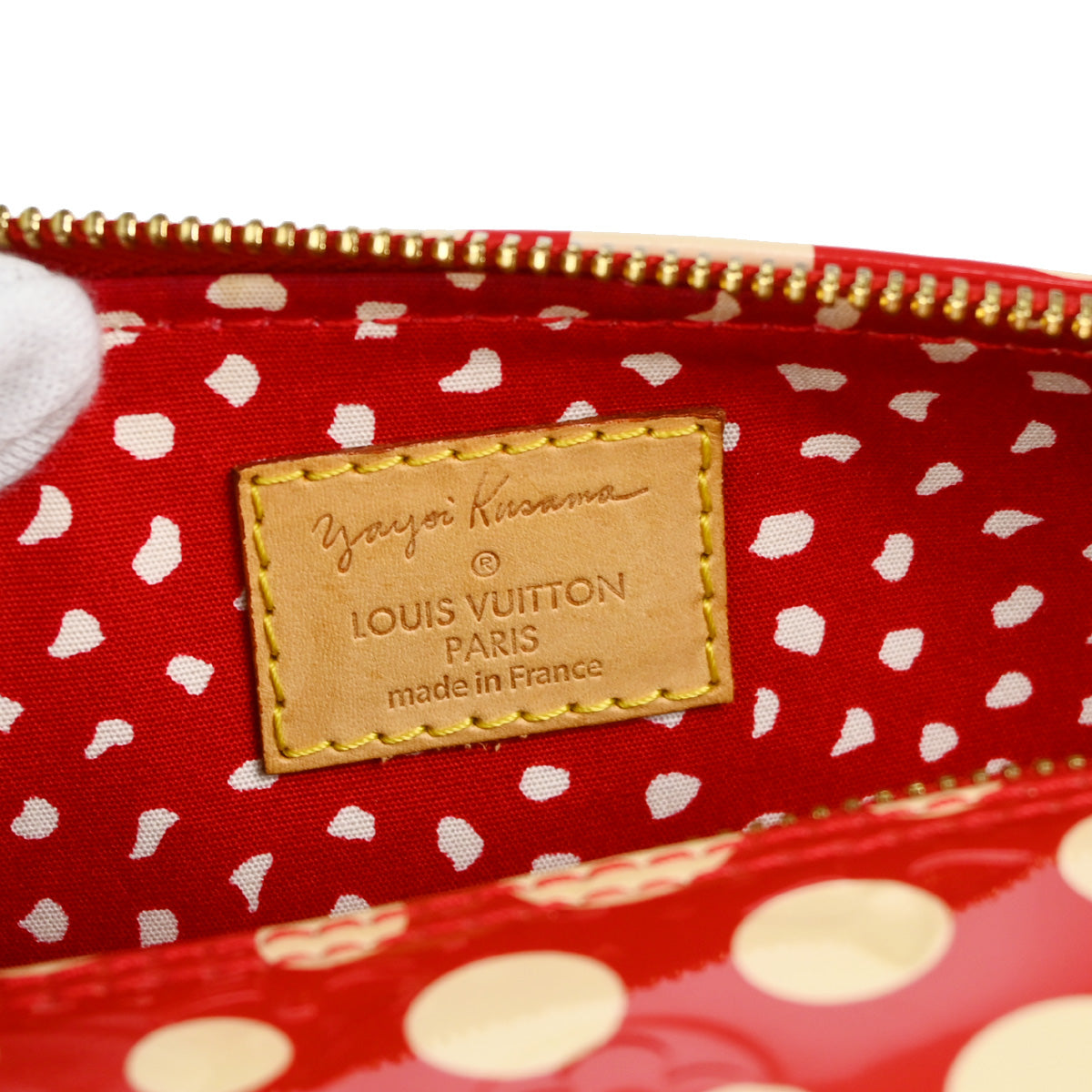 Louis Vuitton 2012 Red Vernis Dot Infinity Papillon Handbag M91425