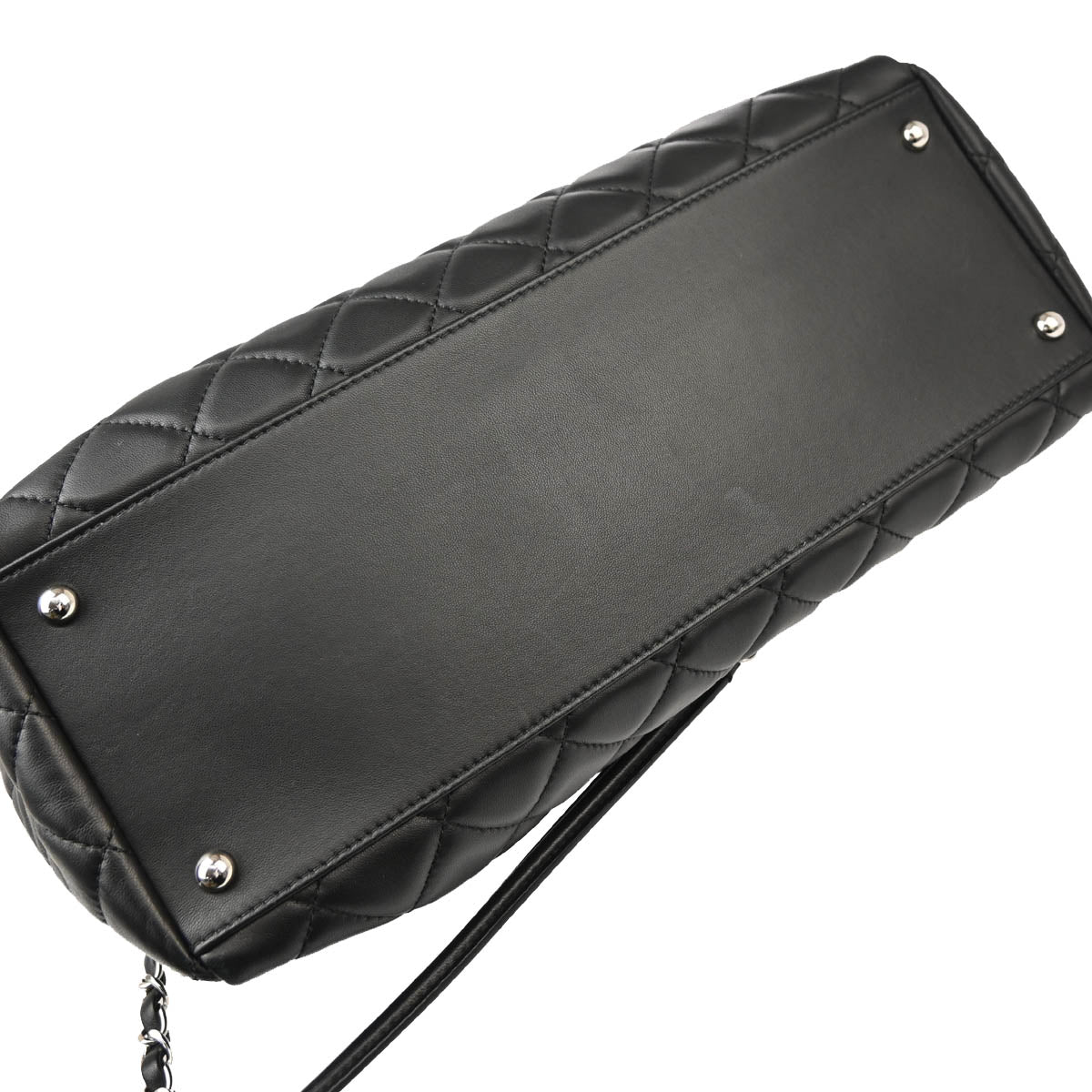 Chanel 2014-2015 Black Lambskin Chain Shoulder Tote Bag