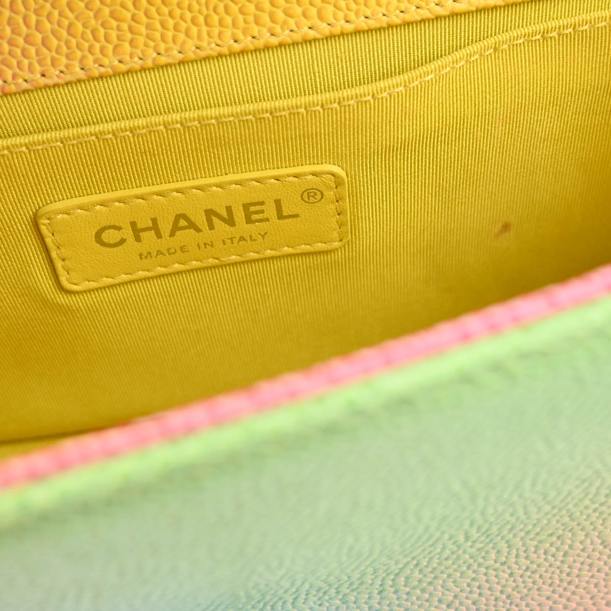 Boy Chanel 2017 Pink Blue Caviar Medium Chain Shoulder Bag