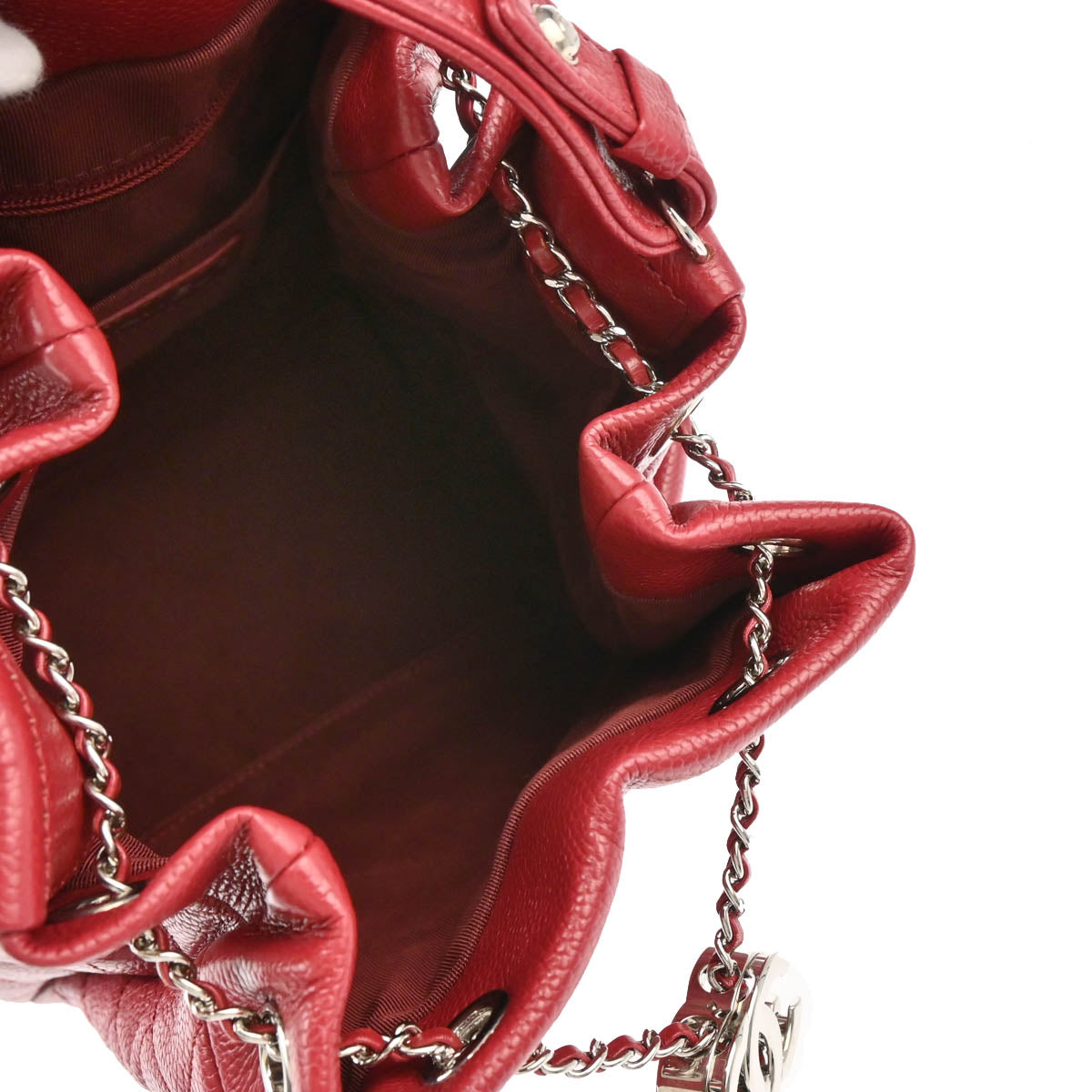 Chanel 2019 Red Caviar Bucket 2way Shoulder Handbag
