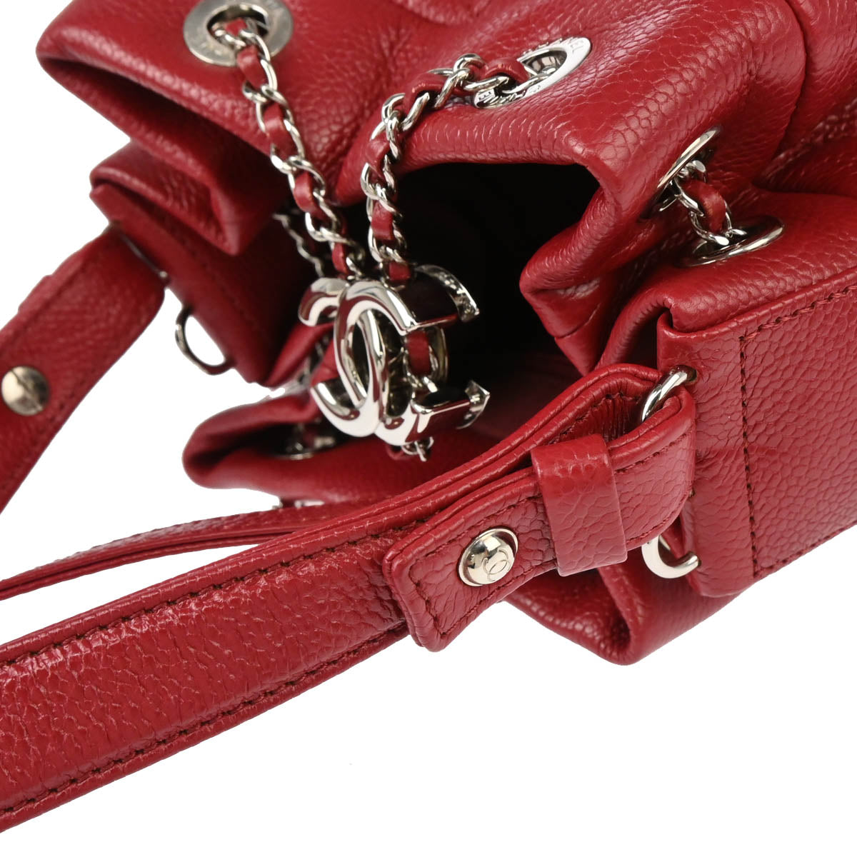 Chanel 2019 Red Caviar Bucket 2way Shoulder Handbag