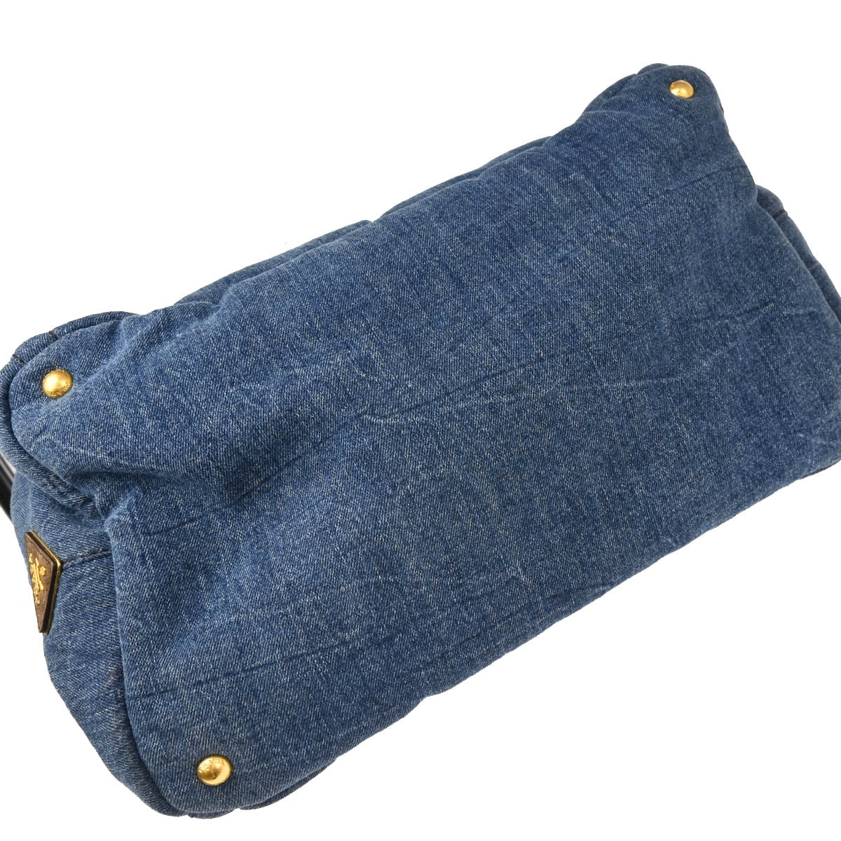 Prada 2011 Denim Fur Canapa Tote Handbag