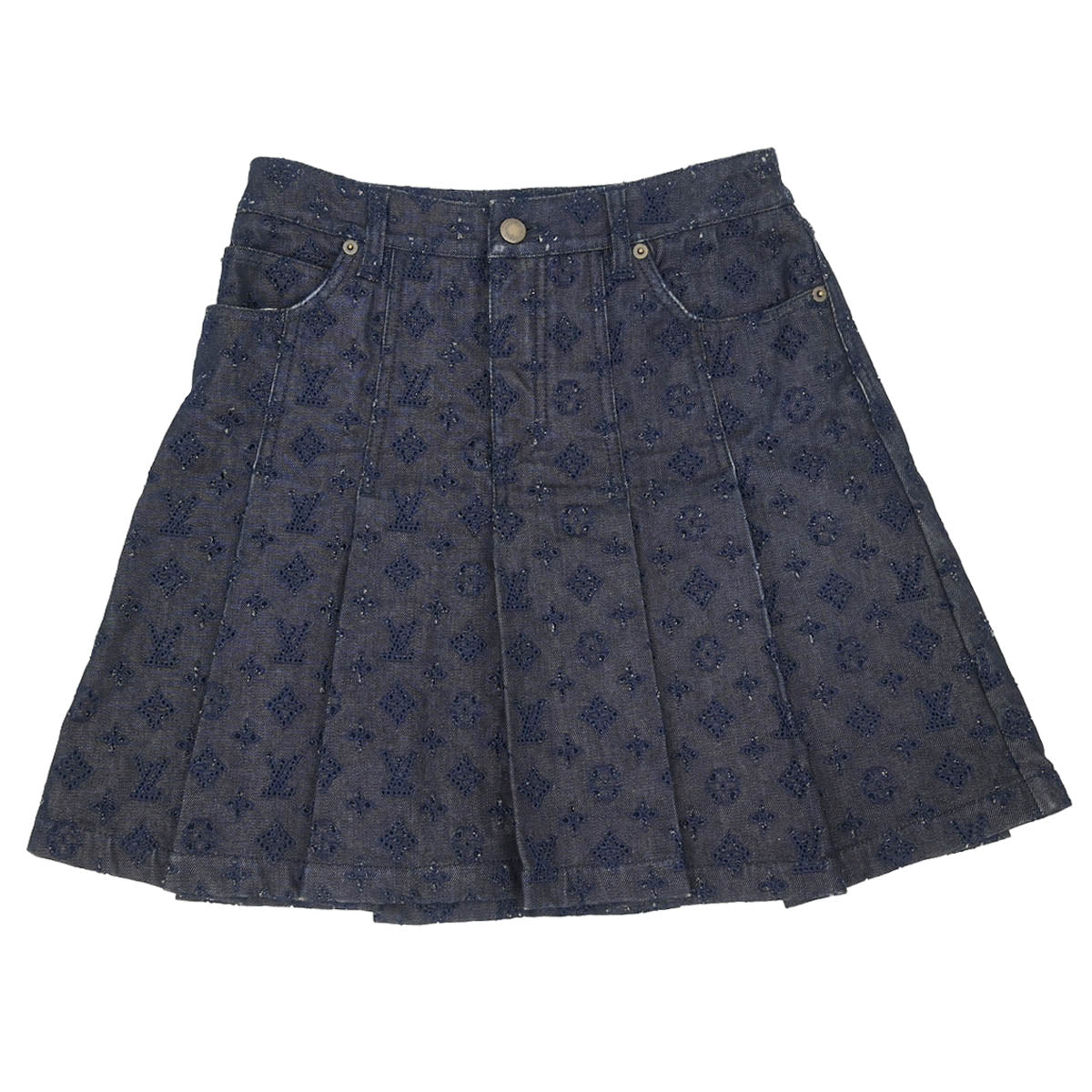 Louis Vuitton 2010 Denim Skirt Navy #34