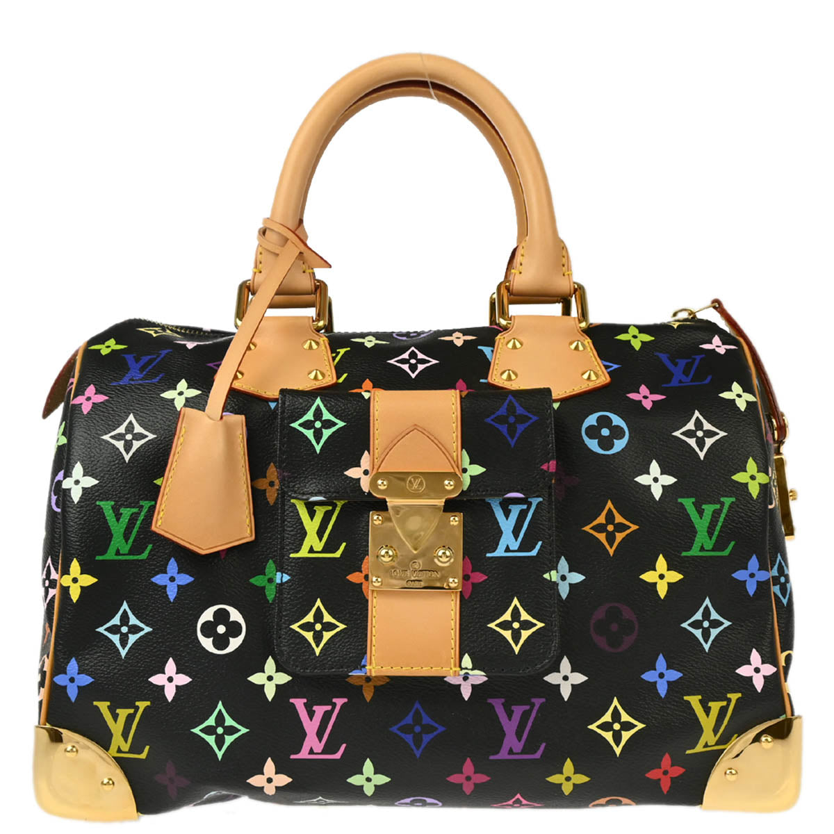 Louis Vuitton 2012 Black Monogram Multicolor Speedy 30 Handbag M92642