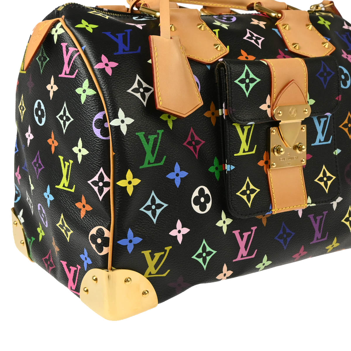 Louis Vuitton 2012 Black Monogram Multicolor Speedy 30 Handbag M92642