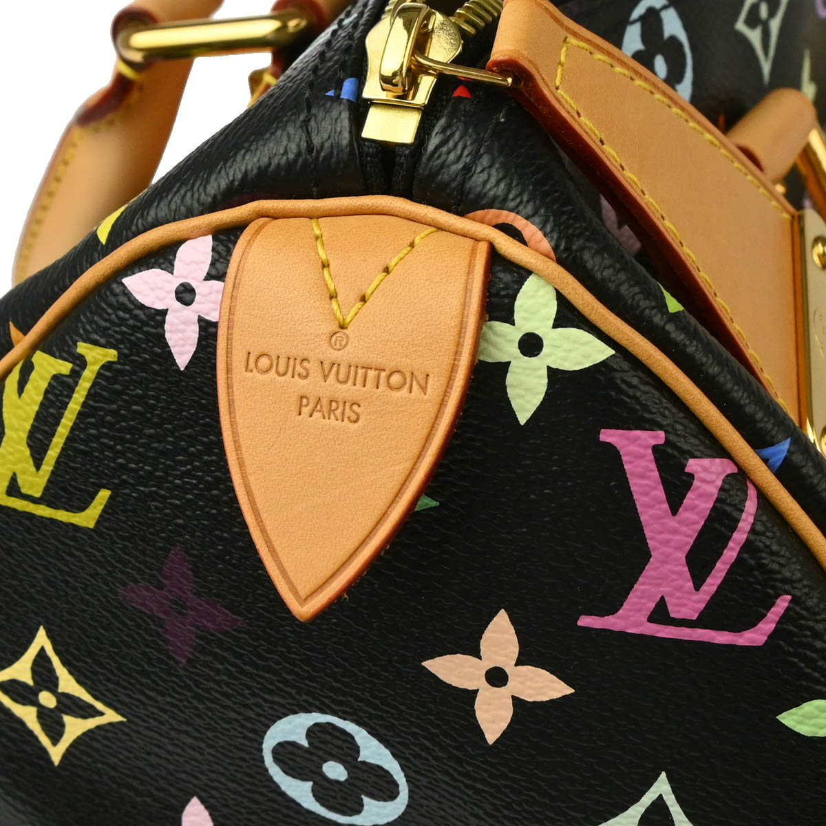 Louis Vuitton 2012 Black Monogram Multicolor Speedy 30 Handbag M92642