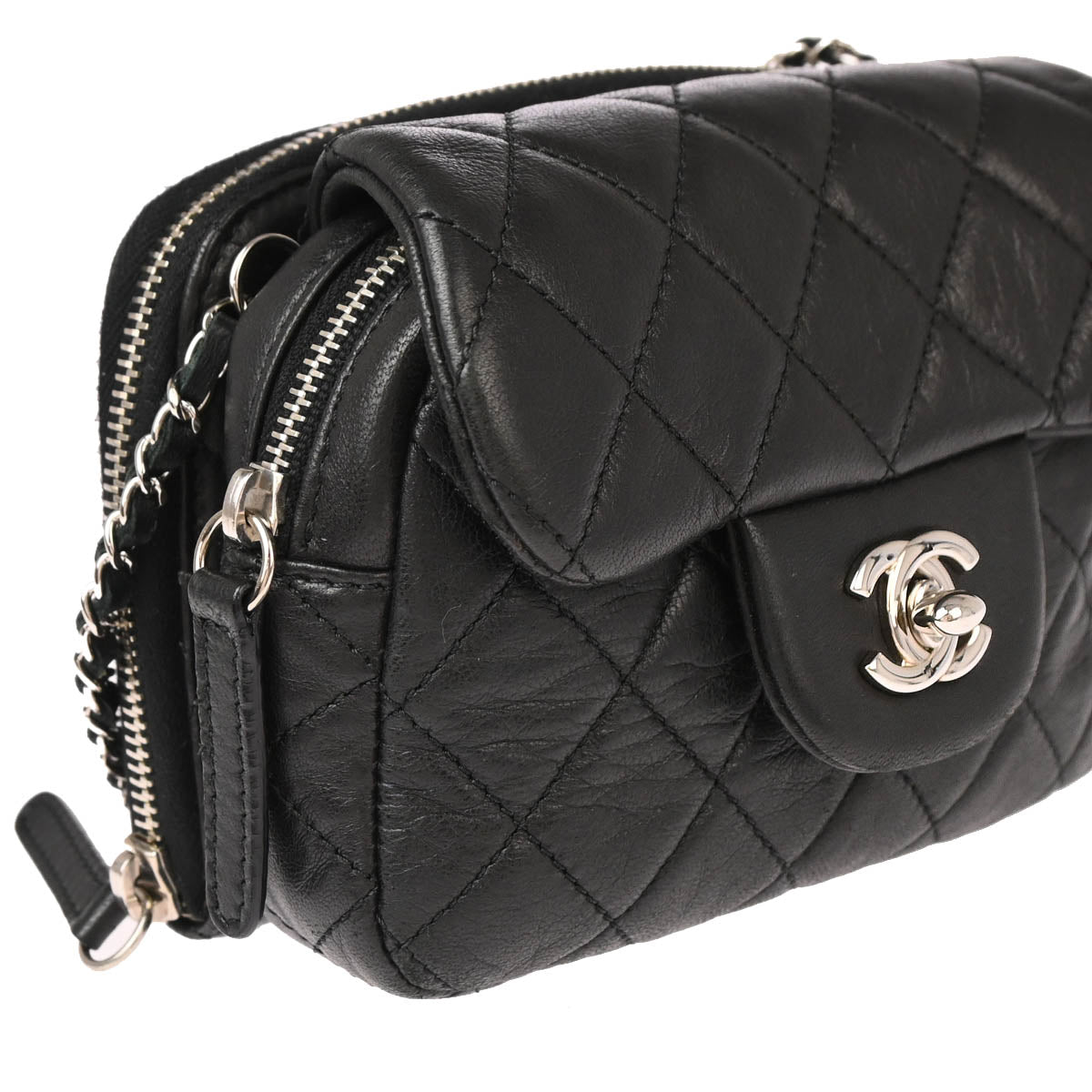 Chanel 2011 Black Lambskin Shoulder Bag WOC