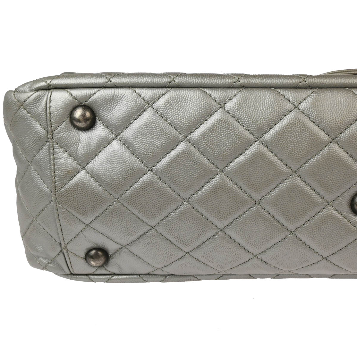 Chanel 2016-2017 Silver Caviar XXL Single Flap Shoulder Bag