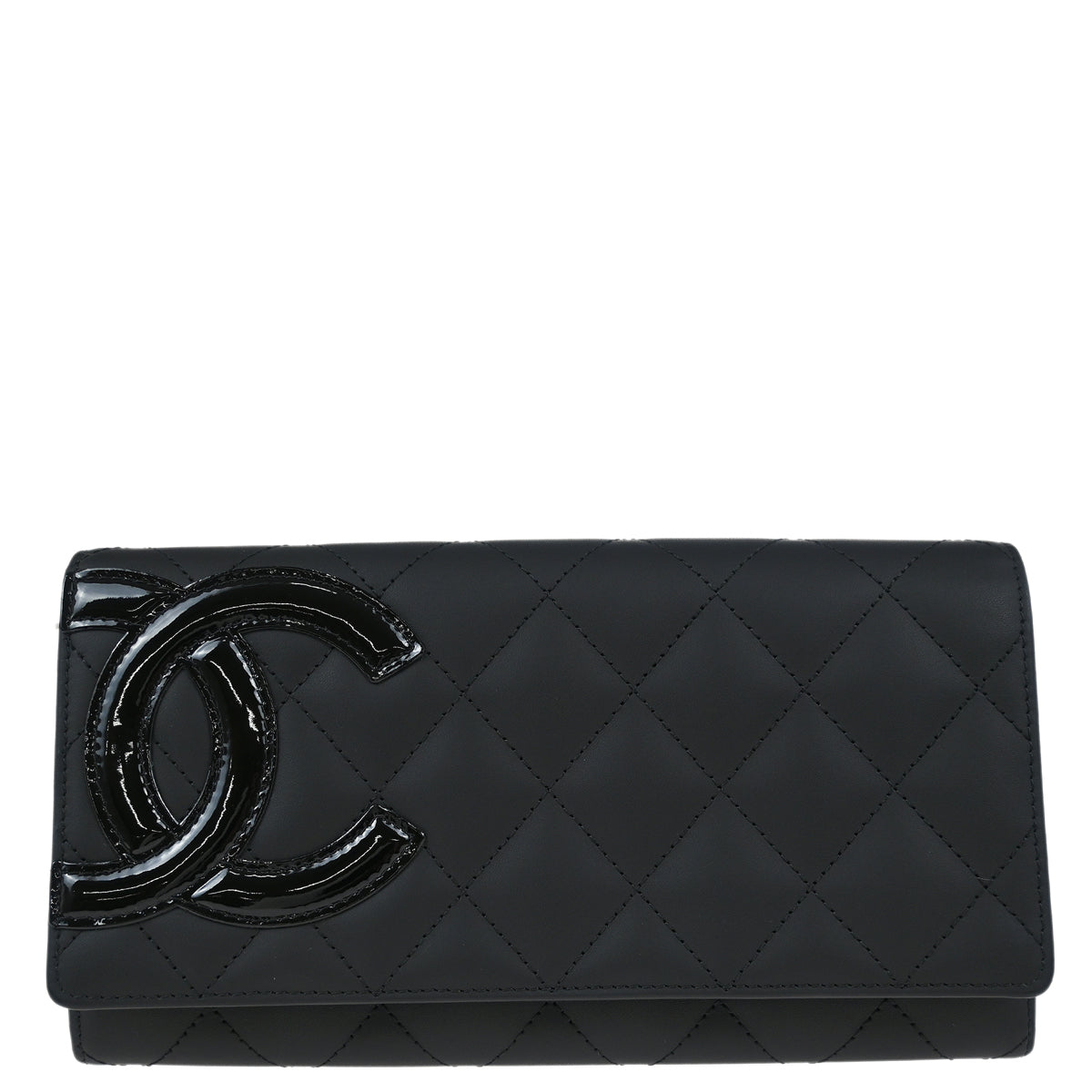 Chanel 2016-2017 Black Calfskin Cambon Ligne Long Wallet