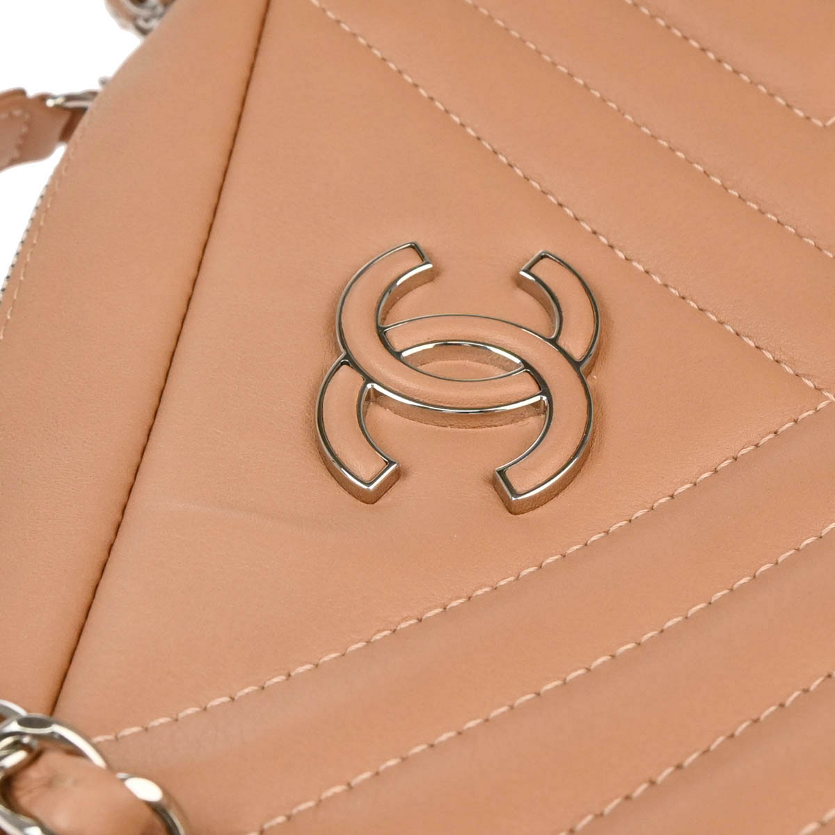 Chanel 2018 Pink Lambskin Chevron Camera Bag Small