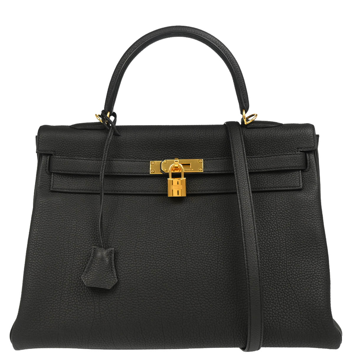 Hermes 2014 Black Togo Kelly 35 Retourne 2way Shoulder Handbag