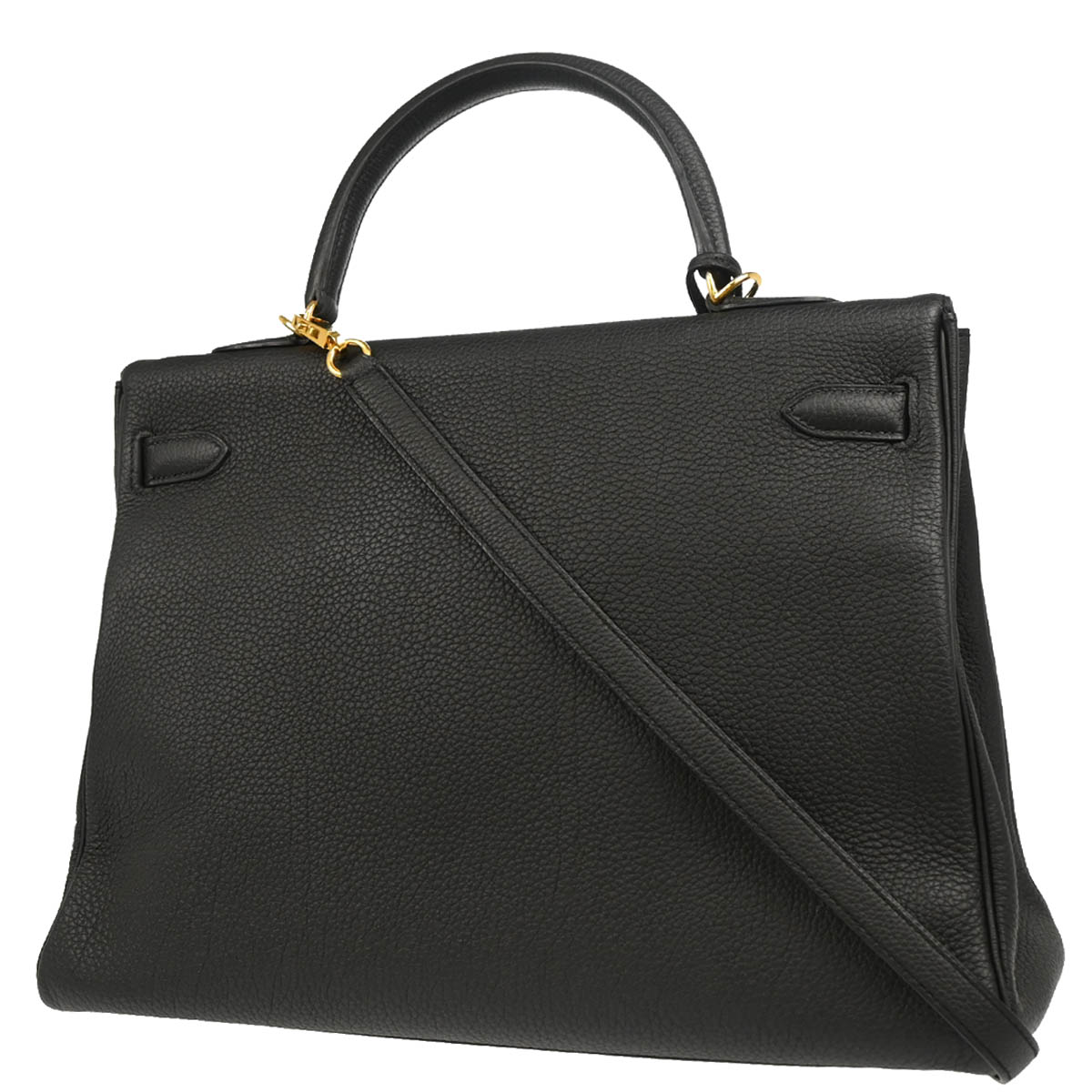 Hermes 2014 Black Togo Kelly 35 Retourne 2way Shoulder Handbag