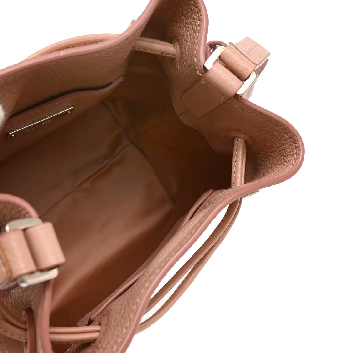 Miu Miu Pink Silver Lambskin Bucket Mini Shoulder Bag