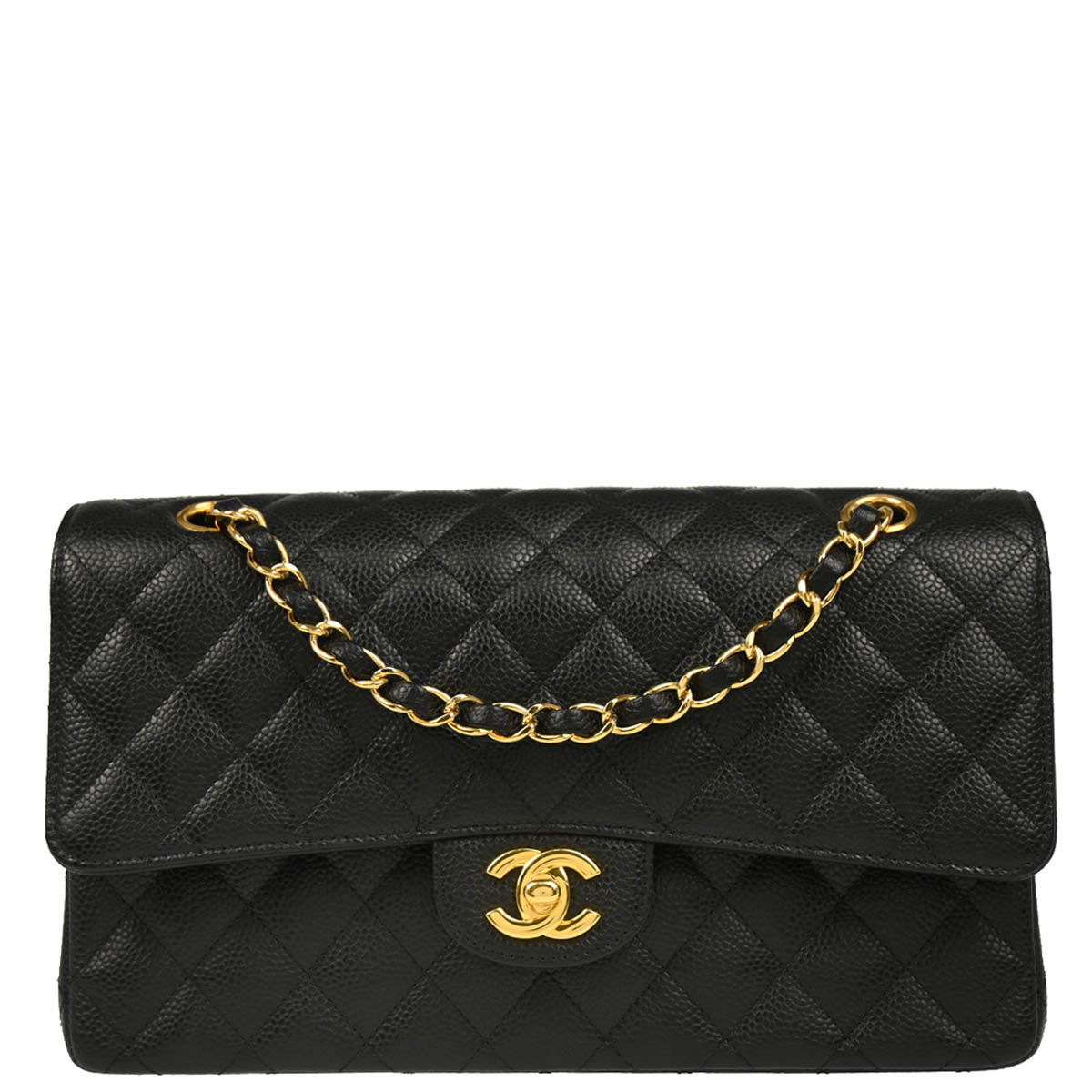 Chanel Black Caviar Medium Classic Double Flap Shoulder Bag