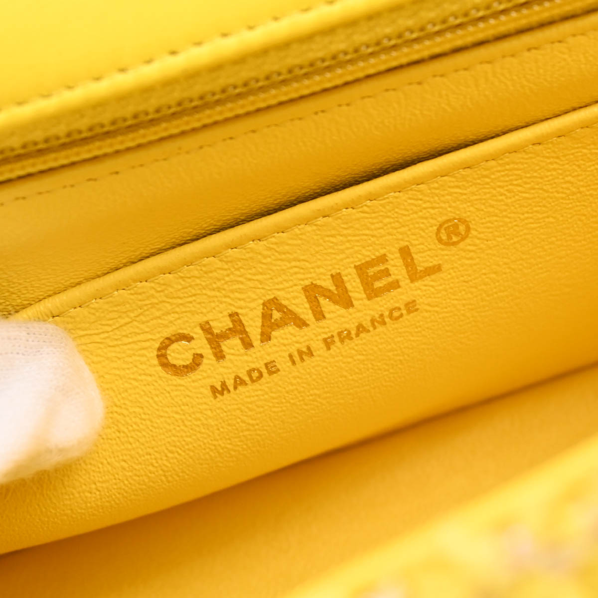Chanel Yellow Tweed Mademoiselle Lock Shoulder Bag
