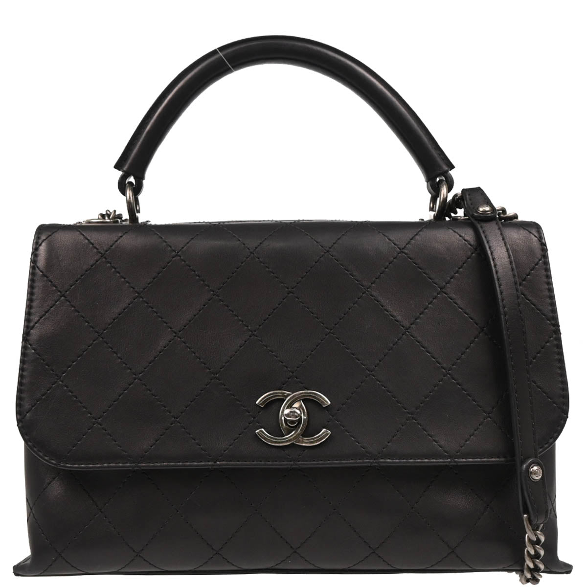 Chanel Black Lambskin 2way Shoulder Handbag