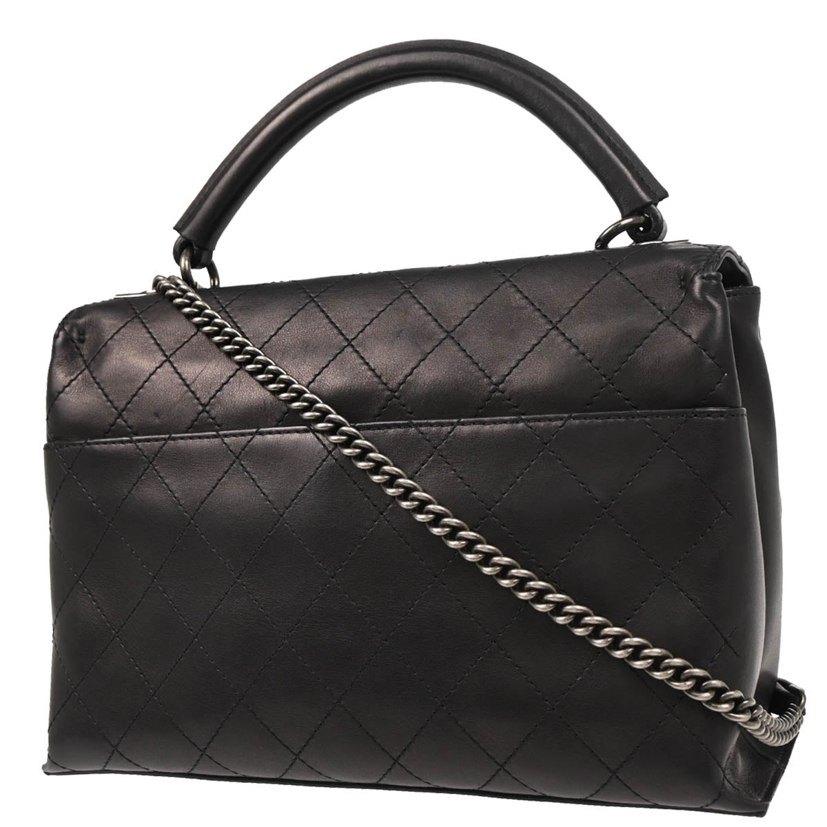 Chanel Black Lambskin 2way Shoulder Handbag