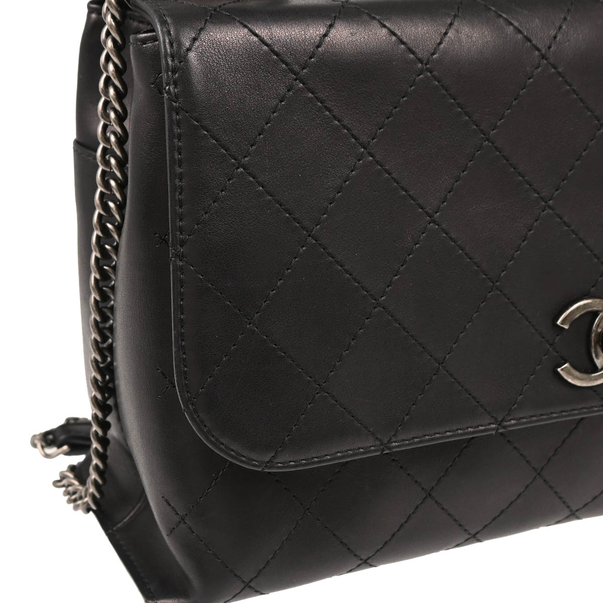 Chanel Black Lambskin 2way Shoulder Handbag