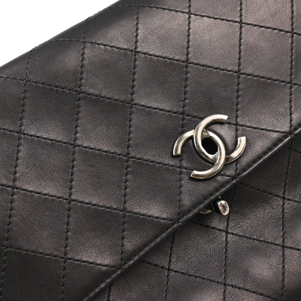 Chanel Black Lambskin 2way Shoulder Handbag